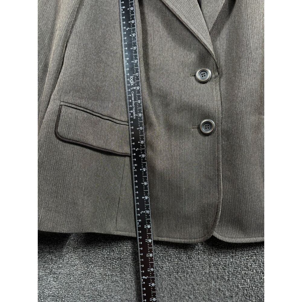 Le Suit Blazer Jacket Womens Size 24W Brown Single Breasted Two Buttons Casual - Picture 6 of 7